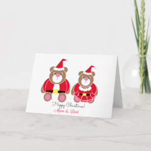 Mama und Papa Teddybär Weihnachten Karte