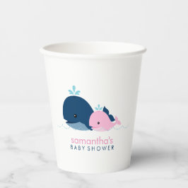 Mama und Pink Baby Whales Paper Cup Pappbecher