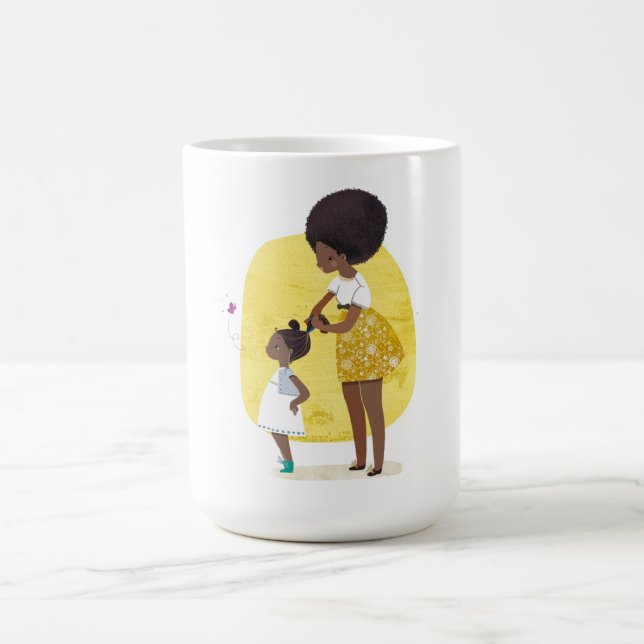 Mama und Tochter Gelbblume Kaffeetasse (Mittel)