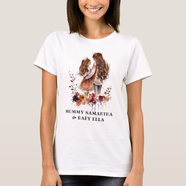 Mama und Tochter von Aquarellen (1) T-Shirt (Vorderseite)