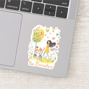 Mama und Twins auf Stroller Aufkleber