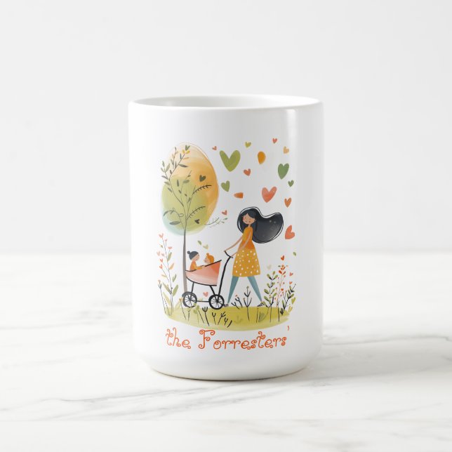 Mama und Twins auf Stroller Kaffeetasse (Mittel)