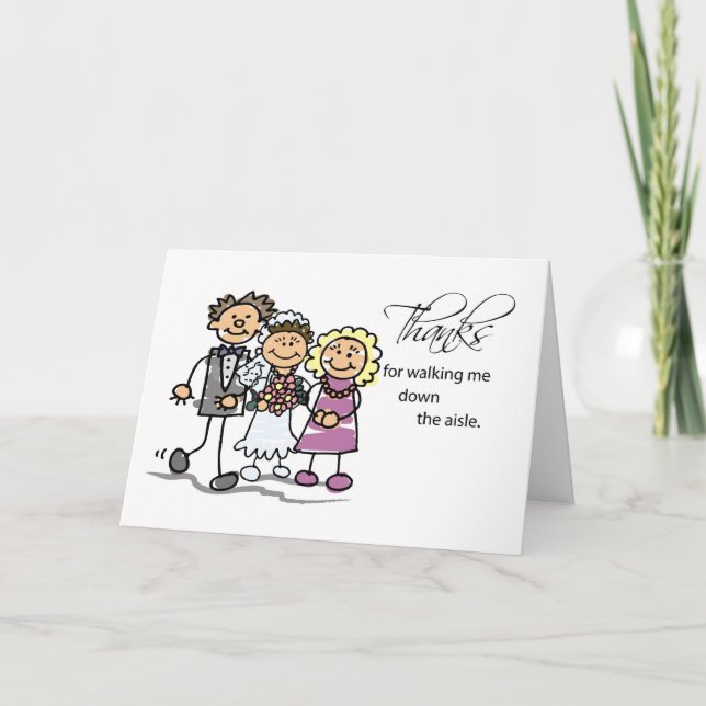 Mama und Vater, Dank für das Gehen hinunter Dankeskarte (Vorderseite)