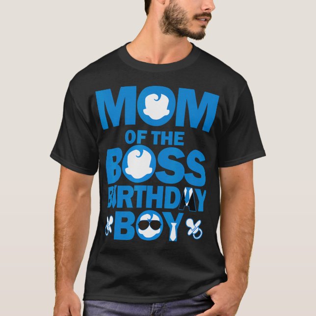 Mama und Vater der Boss Birthday Boy Baby Family P T-Shirt (Vorderseite)