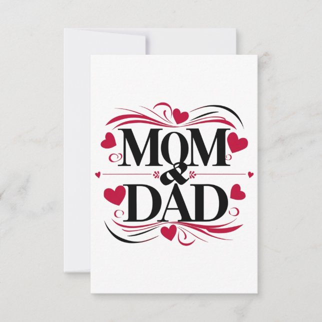 Mama und Vater die besten Eltern Dankeskarte (Vorderseite)