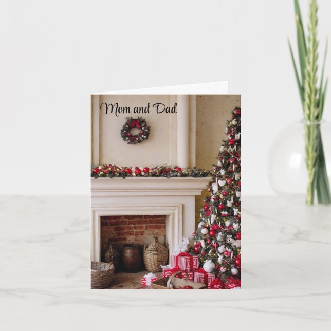 Mama und Vater Feiertagskarte (Vorderseite)