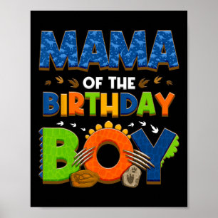 Mama und Vater Mama Geburtstag Boy Dinosaurier Fam Poster