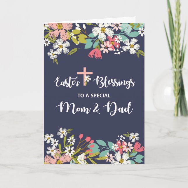 Mama und Vater Ostersegnung Christi Karte (Vorderseite)