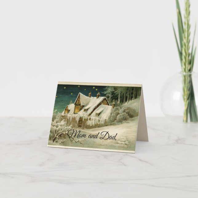 Mama und Vater Weihnachten Karte (Vorderseite)