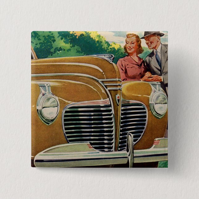Mama und Vaters MAMMOTH Golden 1941 Plymouth Button (Vorderseite)