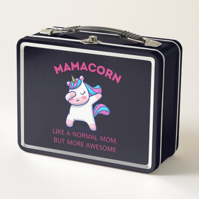 Mama Unicorn Fan Club Metall Brotdose (Vorderseite)
