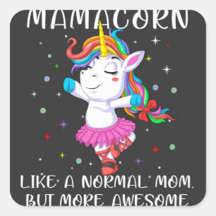 Mama unicorn Mutter Tagesgeschenk Quadratischer Aufkleber