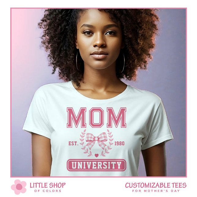 Mama University Pink Bow Mütter Tag Tri-Blend Shirt (Von Creator hochgeladen)