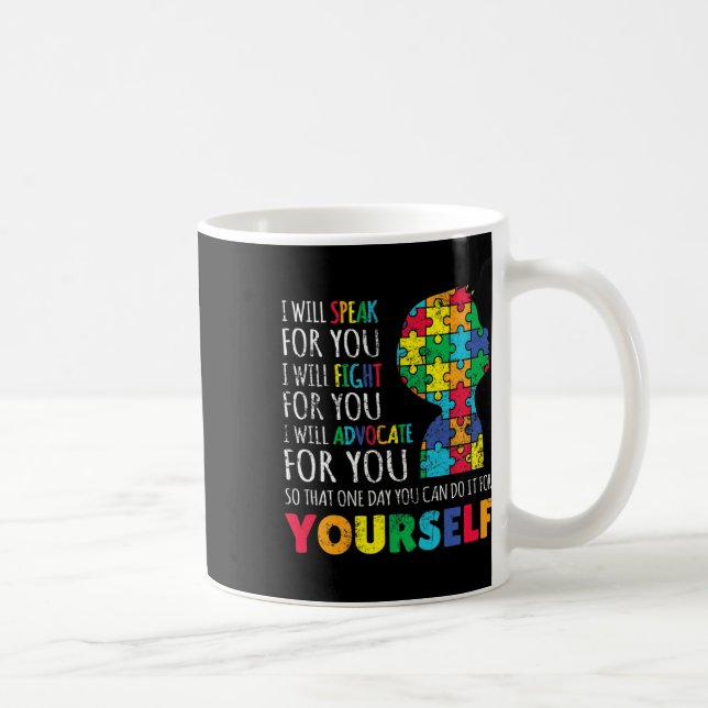 Mama Unterstützung Autismus Bewusstsein Autistic B Kaffeetasse (Rechts)