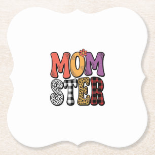 Mama-Urzeit-Mama-Leoparden-Kariert-Typografie-Entw Untersetzer