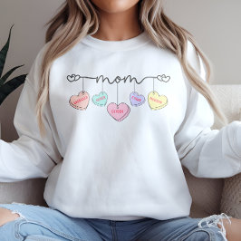 Mama Valentine Kinder Name Convo Herz Sweatshirt