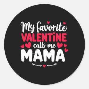 Mama Valentine Süßer Romantischer Valentinstag Paa Runder Aufkleber