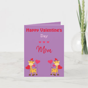 Mama Valentinstag Giraffe Feiertagskarte