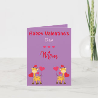 Mama Valentinstag Giraffe Feiertagskarte