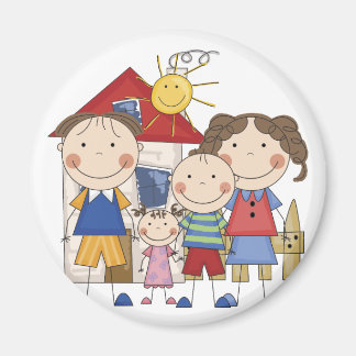 Mama, Vater, Big Boy, Small Girl Family Magnet