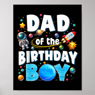 Mama Vater des Geburtstagsjungen Astronauten Famil Poster