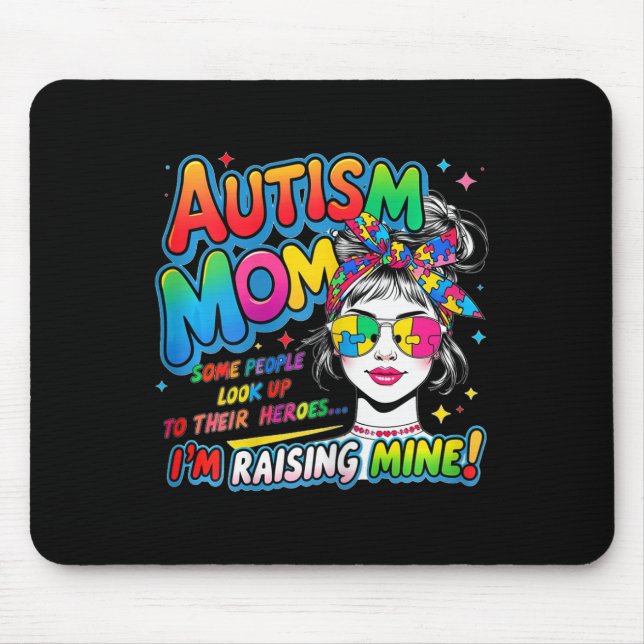 Mama Vater Eltern Autismus Bewusstsein Mousepad (Vorne)
