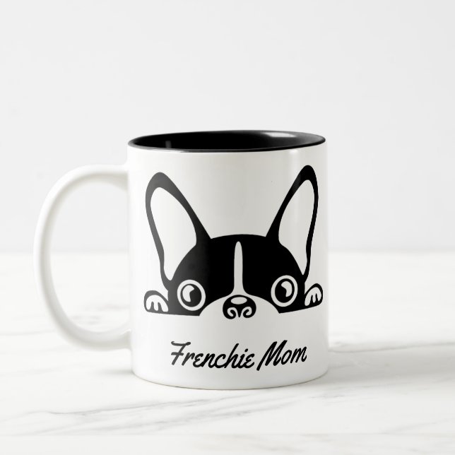 Mama/Vater für Hunde Anpassbare Tasse für Frenchie (Links)