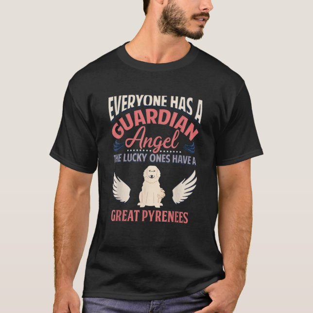 Mama Vater Große Pyrenäen Angel T-Shirt (Vorderseite)