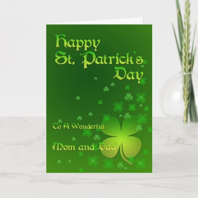 Mama & Vater, Happy St Patrick's Day Card Karte (Vorderseite)