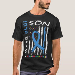 Mama Vater ich tragen Blau für meinen Sohn Autismu T-Shirt