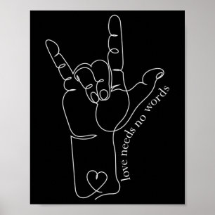 Mama Vater Kinder Autismus Lehrer Sped Deaf Sl Poster