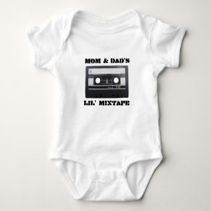 Mama & Vater Lil' MixTape Baby Jersey, White Baby Strampler