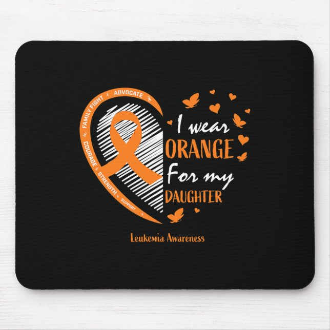 Mama Vater Orange für meine Tochter Leukämie Awa Mousepad (Vorne)