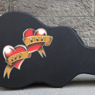 Mama Vater Rotes Herz Tattoo Aufkleber