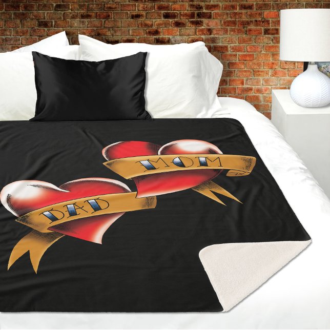 Mama Vater Rotes Herz Tattoo Sherpadecke (Von Creator hochgeladen)