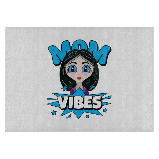 Mama-Vibes Schneidebrett (Vorderseite)