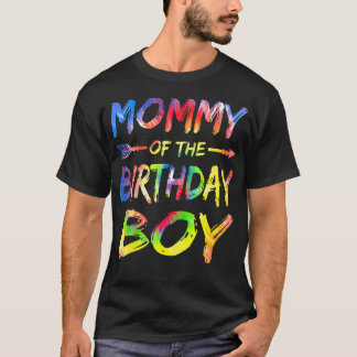 Mama vom Geburtstagsjungen Tie Dye Farbige Bday Pa T-Shirt
