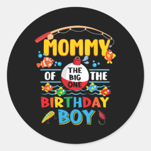 Mama vom großen Fang zum 1. Geburtstag Ofishall Runder Aufkleber
