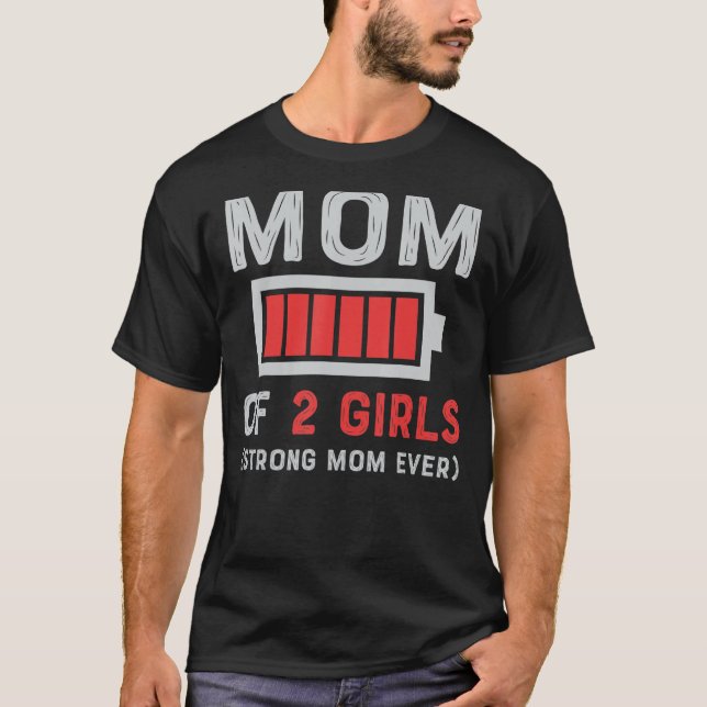 Mama von 2 Mädchen von Tochter- oder Sohn-Müttern  T-Shirt (Vorderseite)