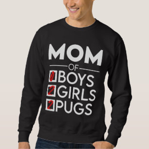 Mama von 2 zwei Mädchen und zwei Mops Essenzieller Sweatshirt