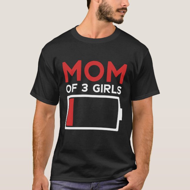 Mama von 3 Mädchentagen T-Shirt (Vorderseite)