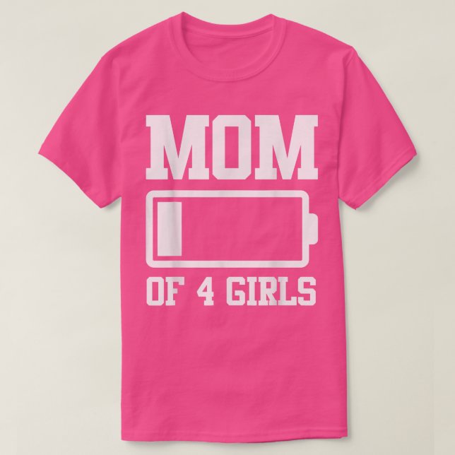 Mama von 4 Girls Funny Mother Day T - Shirt Copy C (Design vorne)