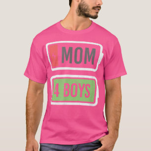 Mama von 4 Jungen mit niedrigem Batteriebedarf Neu T-Shirt