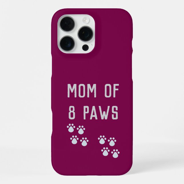 Mama von 8 Pfoten iPhone Hülle (Rückseite)
