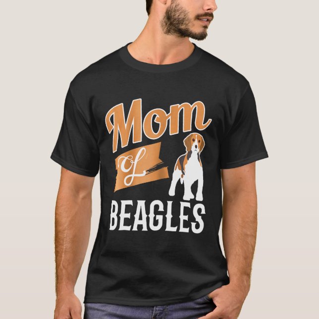 Mama von Beagles mit Stolz Liebe von Muttertieren T-Shirt (Vorderseite)