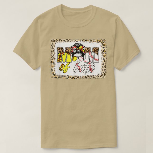 Mama von beidem Leopard Baseball so geblasen T-Shirt (Design vorne)