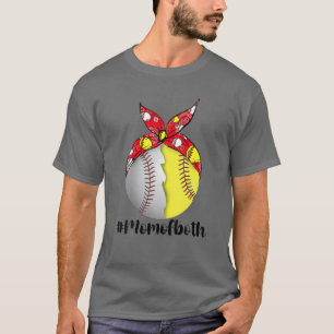 Mama von beiden lustigen Baseball-Softball-Mixing- T-Shirt