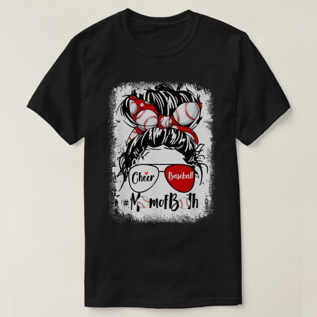 Mama von beiden Messy Bun Haare Brille  T-Shirt (Design vorne)