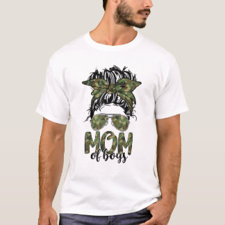 Mama von Boys Camouflage Brille Bandana Mother's D T-Shirt