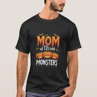 Mama von drei Monstern Halloween-Design-Tank T-Shirt